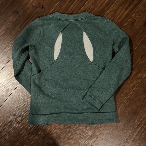 Lululemon Cut Out Back Crew Sweatshirt Teal - Picture 3 of 6